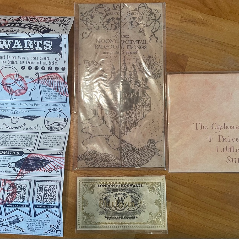 Harry Potter Themed Map and Ticket Set